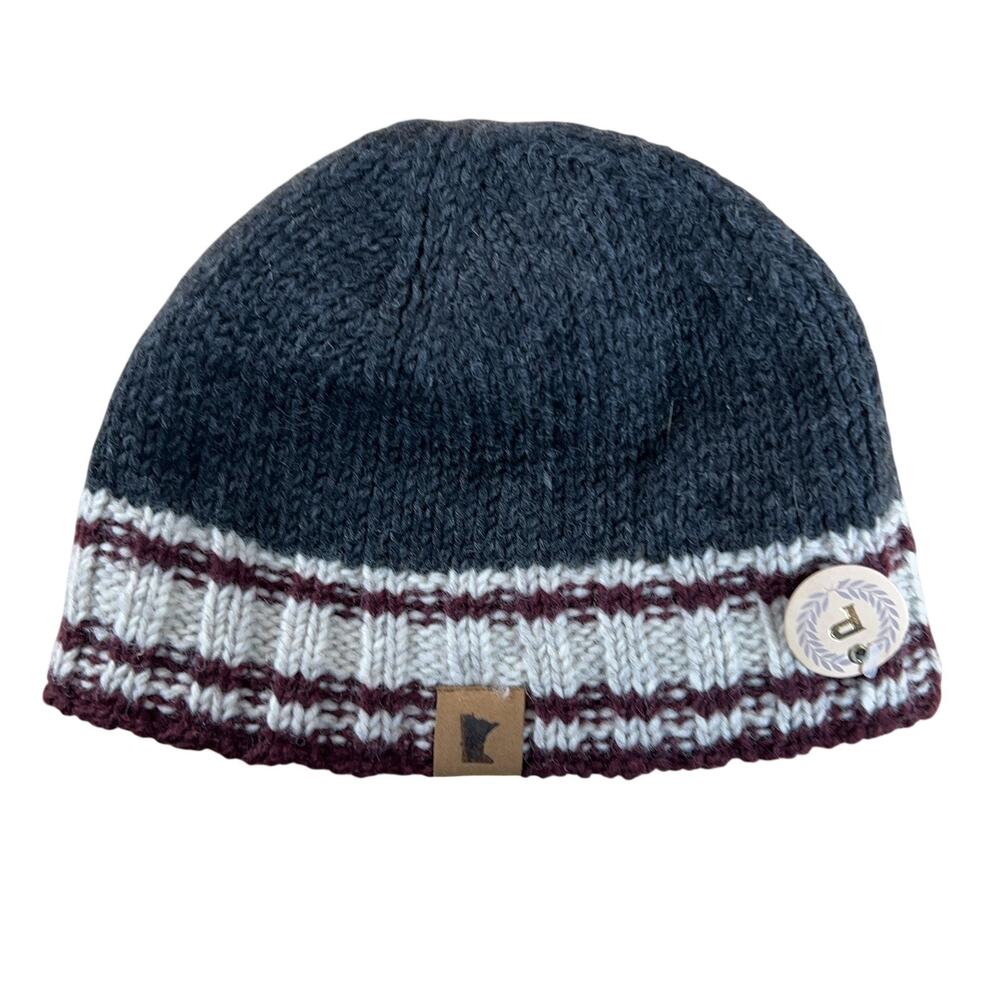 Laundromat Beanie Hat Mens One Size Gray Striped Lined Insulated Wool Canada